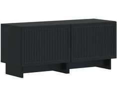 TV staliukas 5 dalių LED televizoriaus stovas Juoda Apdirbta mediena