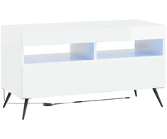 TV staliukas LED televizoriaus spintelė BREDA 3 vnt. Itin blizgi balta