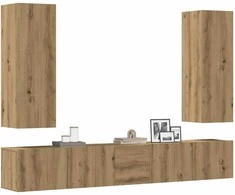 TV staliukas 5 dalių sieninis televizoriaus spintelės komplektas Artisan Oak