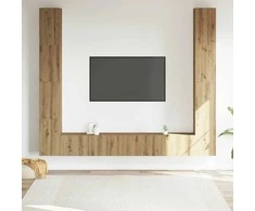 TV staliukas 6 dalių sieninis televizoriaus spintelės komplektas Artisan Oak