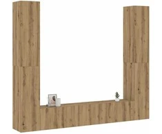 TV staliukas 6 dalių sieninis televizoriaus spintelės komplektas Artisan Oak