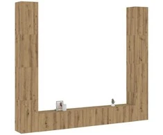 TV staliukas 6 dalių sieninis televizoriaus spintelės komplektas Artisan Oak
