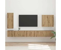 TV staliukas TV sieninio kabineto komplektas 6 pcs Amatininkų ąžuolas