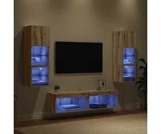 TV staliukas Televizoriaus sieninis modulis 6 vnt. Amatininkų ąžuolas