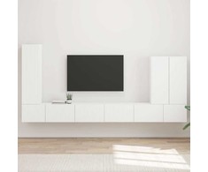 TV staliukas TV sieninio kabineto komplektas 6 pcs Balta