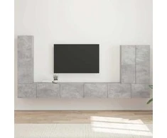 TV staliukas TV sieninio kabineto komplektas 6 pcs Betono pilka