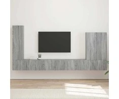 TV staliukas TV sieninio kabineto komplektas 6 pcs Pilkas Sonoma