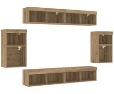 TV staliukas TV spintelių komplektas 8 pcs artisano ąžuolo Apdirbta mediena