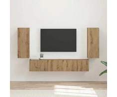 TV staliukas TV sieninio kabineto komplektas 4 pcs Amatininkų ąžuolas