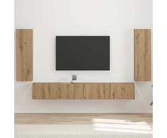 TV staliukas TV sieninio kabineto komplektas 4 pcs Amatininkų ąžuolas