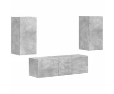 TV staliukas TV sieninio kabineto komplektas 4 pcs Betono pilka