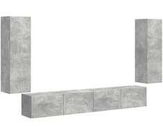 TV staliukas TV sieninio kabineto komplektas 4 pcs Betono pilka