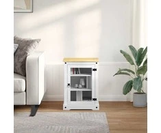 TV staliukas HiFi spintelė Balta 60 x 50 x 82 cm Kietos pušies mediena