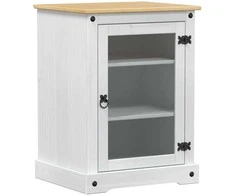 TV staliukas HiFi spintelė Balta 60 x 50 x 82 cm Kietos pušies mediena