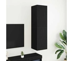 TV staliukas Sieninis televizoriaus stovas Juodas ąžuolas 30,5 x 30 x 110 cm