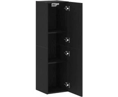 TV staliukas Sieninis televizoriaus stovas Juodas ąžuolas 30,5 x 30 x 110 cm