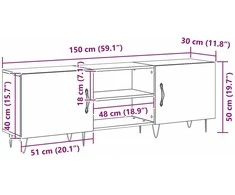TV staliukas TV spintelių komplektas Juodas ąžuolas 150 x 30 x 50 cm