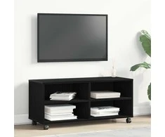 TV staliukas Televizoriaus spintelė Juoda 90 x 35 x 40.5 cm Apdirbta mediena