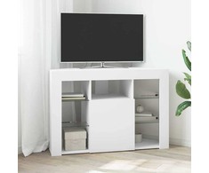 TV staliukas Kampinė LED televizoriaus spinta Balta 100x40x68cm