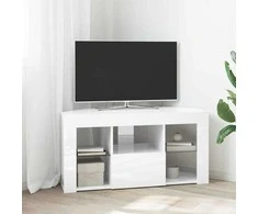 TV staliukas Kampinė LED televizoriaus spinta Aukšto blizgesio balta