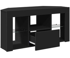 TV staliukas Kampinė LED televizoriaus spinta Juoda 100 x 40 x 50 cm