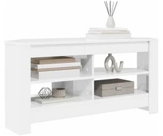 TV staliukas KampinėTVspintelė Aukšto blizgesio balta 102 x 40,5 x 45 cm