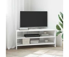 TV staliukas KampinėTVspintelė Balta 102x40,5x45cm Apdirbta mediena