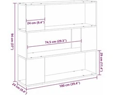 TV staliukas TV spintelių komplektas Juodas ąžuolas 100 x 24 x 94 cm