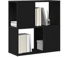 TV staliukas TV spintelių komplektas Juoda 60 x 24 x 63 cm Apdirbta mediena