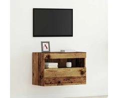 TV staliukas TV sieninė spintelė su LED Sena mediena 60 x 30 x 40 cm