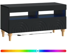 TV staliukas LED televizoriaus spintelė Juoda Apdirbta mediena