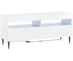 TV staliukas LED televizoriaus spintelė Itin blizgi balta Apdirbta mediena