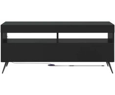 TV staliukas LED televizoriaus spintelė Juoda Apdirbta mediena