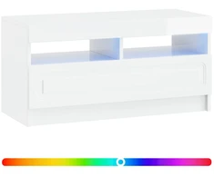 TV staliukas LED televizoriaus spintelė Itin blizgi balta Apdirbta mediena