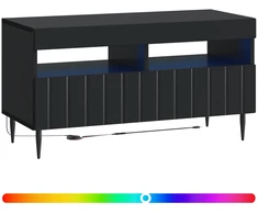TV staliukas LED televizoriaus spintelė Juoda Apdirbta mediena
