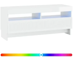 TV staliukas LED televizoriaus spintelė Itin blizgi balta Apdirbta mediena