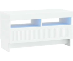TV staliukas LED televizoriaus spintelė Balta Apdirbta mediena