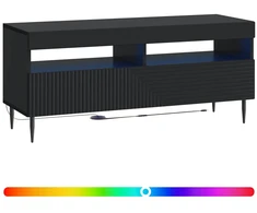 TV staliukas LED televizoriaus spintelė Juoda Apdirbta mediena