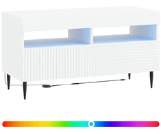TV staliukas LED televizoriaus spintelė Balta Apdirbta mediena