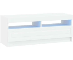 TV staliukas LED televizoriaus spintelė Balta Apdirbta mediena