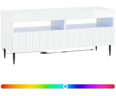 TV staliukas LED televizoriaus spintelė Itin blizgi balta Apdirbta mediena