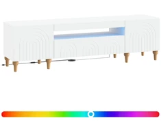 TV staliukas LED televizoriaus spintelė Balta Apdirbta mediena