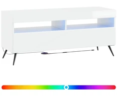 TV staliukas LED televizoriaus spintelė Itin blizgi balta Apdirbta mediena