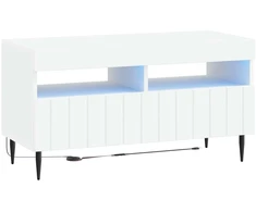 TV staliukas LED televizoriaus spintelė Balta Apdirbta mediena