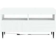 TV staliukas LED televizoriaus spintelė Balta Apdirbta mediena