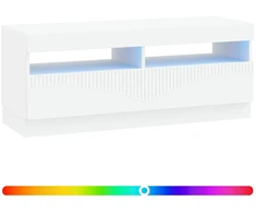 TV staliukas LED televizoriaus spintelė Balta Apdirbta mediena