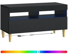 TV staliukas LED televizoriaus spintelė Juoda Apdirbta mediena