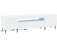 TV staliukas LED televizoriaus spintelė Balta Apdirbta mediena