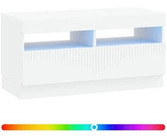 TV staliukas LED televizoriaus spintelė Balta Apdirbta mediena