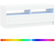 TV staliukas LED televizoriaus spintelė Balta Apdirbta mediena